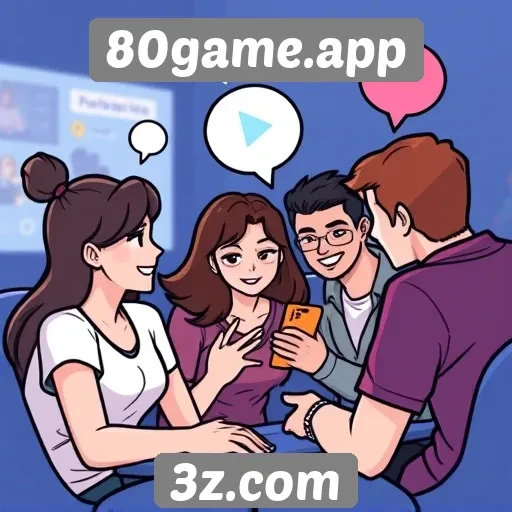 Recursos de interação social no site 80game.app